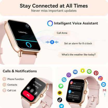 Smart Watch for Women Android & iPhone, Alexa Built-in, IP68 Waterproof Activity Fitness Tracker with Bluetooth Call (Answer/Make), 1.8" Smartwatch with Heart Rate/SpO2/Sleep Monitor, 100+ Sports Mode - color: Pink