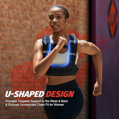 ZELUS Weighted Vest for Women & Men, U-Shaped Running Vest with Arm Pocket - color: Black, size: 8LB