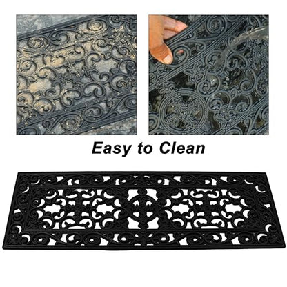 Stair Treads — 4 Pack 10x30 inch Non-Slip Rubber Stair Mats - color: Black, size: 4 Pack