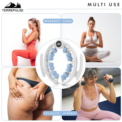 Anti Cellulite Roller & Lymphatic Drainage Massager | Deep Tissue Fascia Blaster & Muscle Roller | Tool for Sore Arms, Legs, Shoulders, Stomach & Buttocks (Blue) - color: Blue