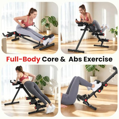 RELIFE REBUILD YOUR LIFE AB Workout Machine Adjustable Ab Trainer Machine - color: Black-1