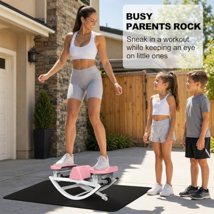 KINMAC Rocking Stepper for Exercise at Home-Rock Stepper Side to Side - color: Pink