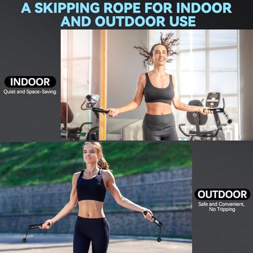 Skipping Rope with Counter, Cordless Jump Rope, Adjustable Digital Counting Jump Ropes, Gravity Ball Skipping, Weighted Jump Rope With Counter for Lose Weight, Burn Calories