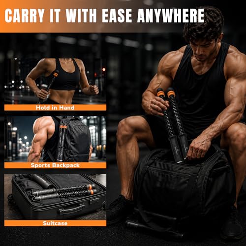 Ropeless Fitness Ropes for Home Gym, Cordless Training Ropes with Weighted Rings, Adjustable Strength Workout Equipment for Cardio Exercise