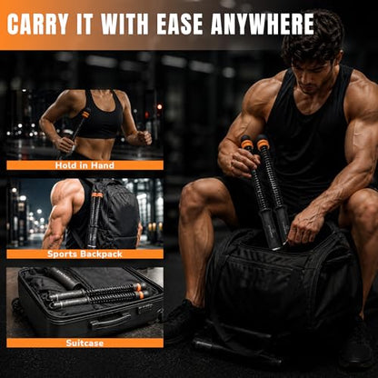 Ropeless Fitness Ropes for Home Gym, Cordless Training Ropes with Weighted Rings, Adjustable Strength Workout Equipment for Cardio Exercise