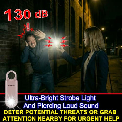 130db Personal Safety Alarm with Ultra Bright Strobe Light. Lemon Yellow - color: Lemon Yellow, style: Button cell