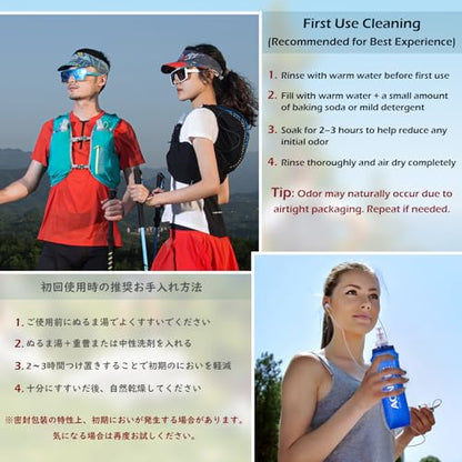 TRIWONDER TPU Soft Folding Water Bottles BPA-Free Collapsible Flask for Hydration Pack - Ideal for Running Hiking Cycling Climbing (250ml/8.45oz) - color: 250ml/8.45oz