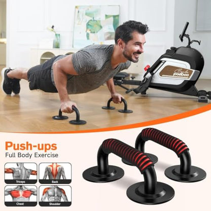 pooboo Rowing Machine for Home, Foldable Magnetic Rowing Machine - color: Wood