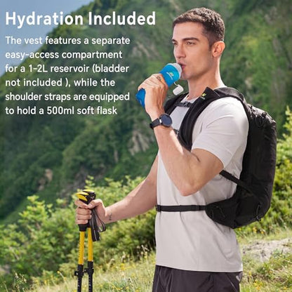 N NEVO RHINO 17L Hydration Backpack, Water Backpack with 500ml Soft Flask - color: Black