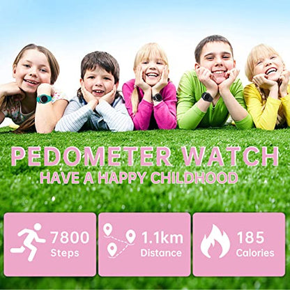 Kids Watch, Digital Watch, Sport Watch with Alarm Clock, Stopwatch, Waterproof Fitness Tracker with No App for Ages 5-12 Children (MEHeipin-Black Pink)