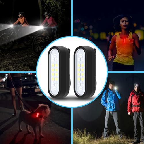 Running Light, Rechargeable Clip-On Flashlights for Night Walking, 2 PCS