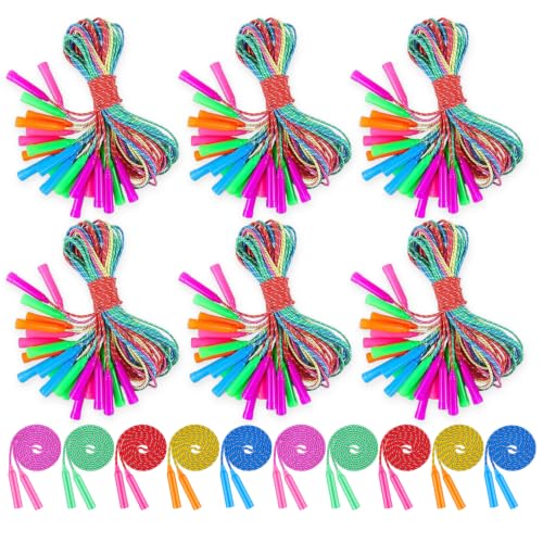 100 Pcs Rainbow Jump Rope Bulk Adjustable 7.8 Ft Nylon Skipping Rope with Handles Colorful Fitness Jump Ropes Gifts for Outdoor Activity Classroom Rewards Exercise Equipment - color: Multicolor