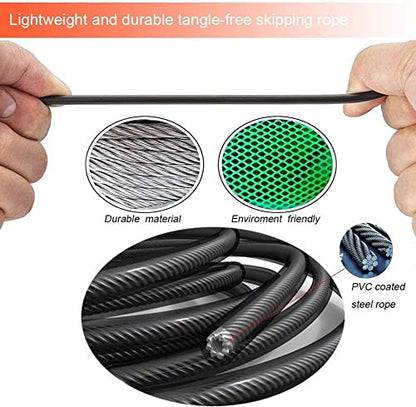 Redify Adjustable Jump Rope,Jump Ropes for Fitness for Men Women - color: Red,Black
