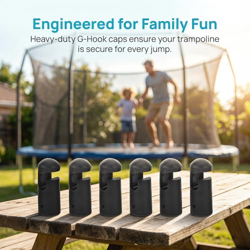 6PCS Universal Trampoline Bar Caps Heavy Duty G-Hook Trampoline Rod Cap for Net Poles Accessories Enclosure Poles Enhanced Safety Protection Wear-Resistant Replacement Parts - size: 7.30X3.00X3.00CM