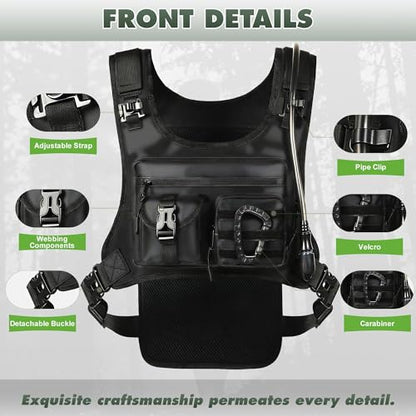 Hydration Running Vest Backpack with 2L Water Bladder - Lightweight & Reflective Chest Pack with Gear Holder, Includes Free Carabiner for Hiking, Running, Cycling, Marathon (Men & Women)