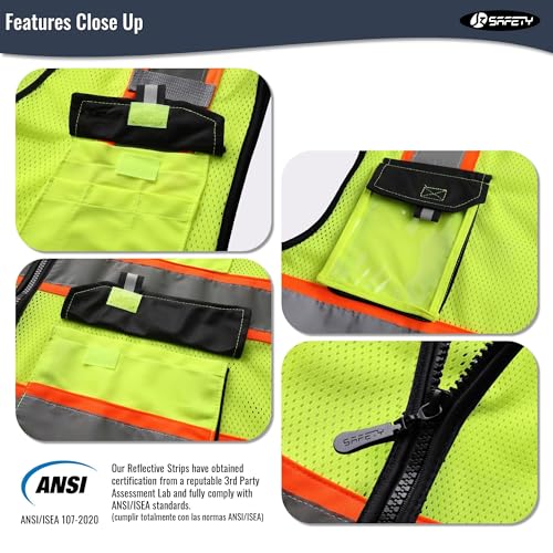 JKSafety Safety Vest for Men Women Hi Vis Reflective Vest JK220 Yellow S - color: Jk220-yellow, size: Small
