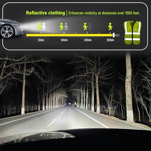 High Visibility Safety Vest with Pockets and Zipper, 1 Pack 5 Pack - color: Yellow-green, size: X-Large