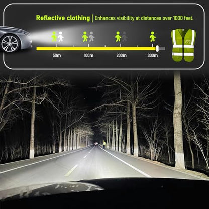 High Visibility Safety Vest with Pockets and Zipper, 1 Pack 5 Pack - color: Yellow-green, size: X-Large
