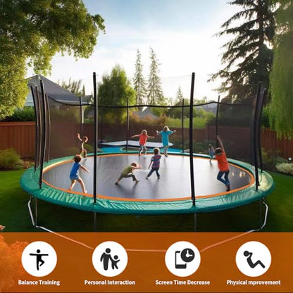 Trampoline Mat Replacement，Fits 14ft Frame, with72/80/84/88/96 Rings for Choose,Fits 5.3"-8.5" Springs, Trampoline Mat Diameter 11.97ft-12.56ft，Spring and Frame not Included - style: 84Rings & 147.6"Diameter Mat-Fits 6.5" or 7.0" Springs