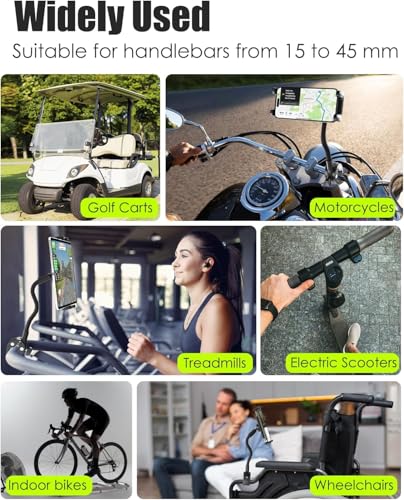 Tablet Holder for Wheelchair Arm [Pro Version] Long Arm Gooseneck Electric Wheelchair Tablet Mount Clamp for iPad Pro12.9 11 Air Mini, Galaxy Tab, iPhone, 4-13" Device