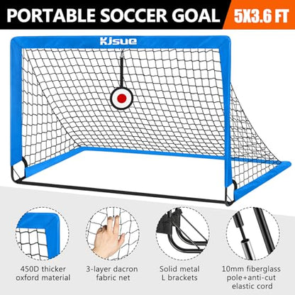 Soccer Goal, Kids Soccer Goals for Backyard Set of 2, Pop Up Soccer Net - color: Blue, size: 4X3 FT