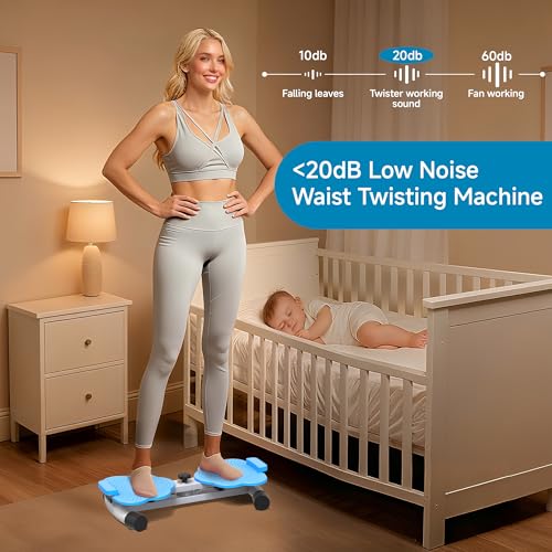 Waist Twisting Machine, Ab Twister Board, Waist Twister, Waist Twisting Fitness Tool, Waist Twister for Women Belly Fat - Ultra-Quiet 20dB Home Fitness Board with Foot Massage - color: Blue