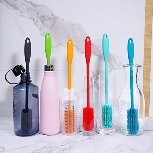 Silicone Bottle Brush, Long Handle Bottle Cleaner Brush, Charcoal - color: Charcoal