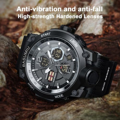 Military Digital Watches for Men Waterproof Work Mens Watch Sports - color: C-Black