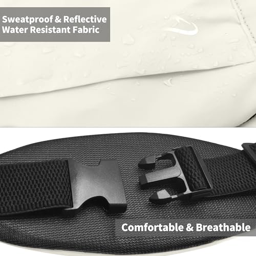 Running Fanny Pack Whole Bag Reflective, Running belt for Women &Men,Sweatproof Phone Holder Workout, Running Waist Pack (white) - color: white