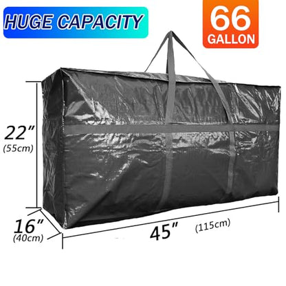 66 Gallon Extra Large Storage Bags, Huge Moving Bags Heavy Duty with Zipper - color: Black, size: 250L, 1 Pack