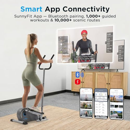 JLL Mini Smart Megnetic Elliptical Machine with SunnyFit App for Home