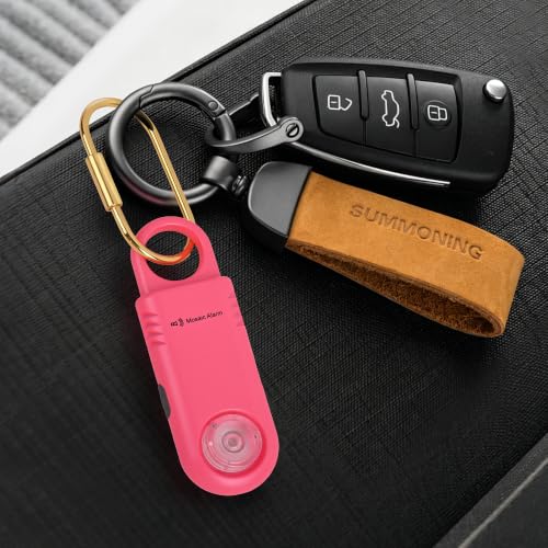 135dB Rechargeable Personal Safety Alarm Ultra-Bright Flashlight & Strobe Light. Non Slip Grip Keychain Emergency SOS Siren for Women, Students. Loud Sound Hiking Bear Alerts Hot Pink - color: Hot Pink