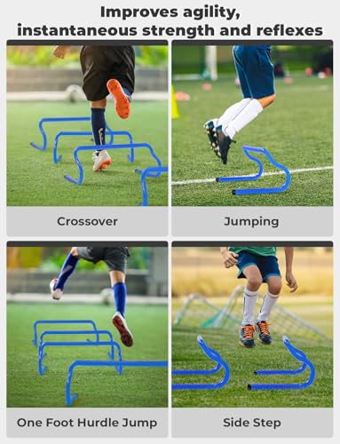 GHB Agility Hurdles 8" Speed Agility Training Hurdles - size: 10 Pack-Blue