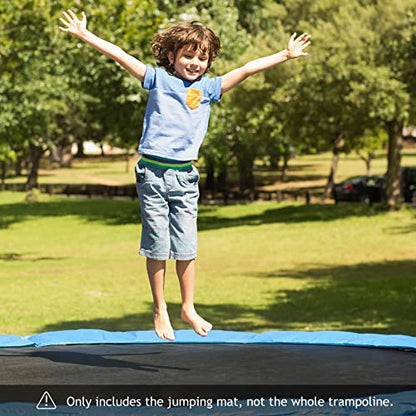 GYMAX Trampoline Mat, 8FT/10FT/12FT/14FT/15FT/16FT Trampoline Accessories Replacement Mat with 42/54/72/80/96/108 V-Rings & 8 Row Stitch, Using 5"-7" Springs, Anti-UV Wear-Resistant Jumping Mat - size: 16FT