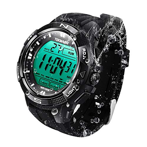 10 ATM Digital Submersible Unisex adult Diving Watch 100m Water Resistant Swimming Sport Wristwatch Luminous LCD Screen with Stopwatch Alarm Function