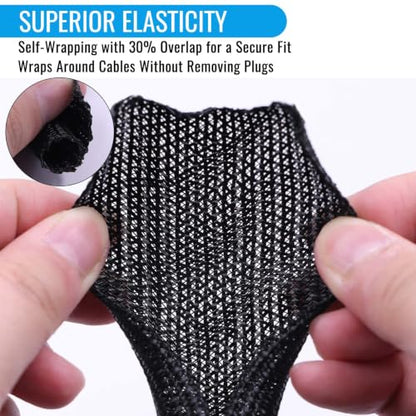 1/2" - 10Ft Split Braided Cable Sleeve, Wire Loom Tubing, Black - size: 1/2" - 10Ft