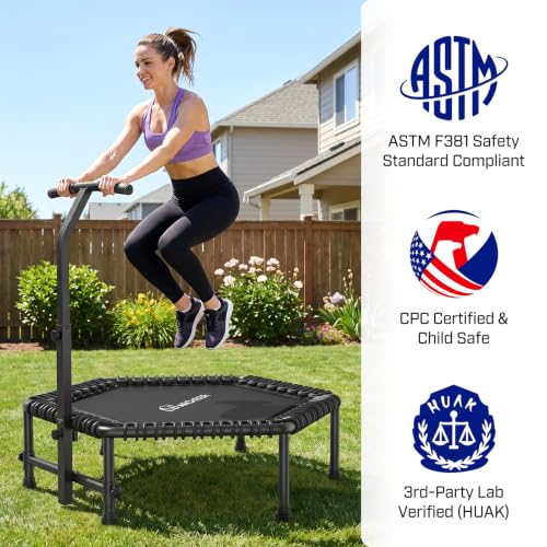 ANCHEER 50'' Trampoline-Fitness Rebounder for Adults-Indoor/Home - color: Black
