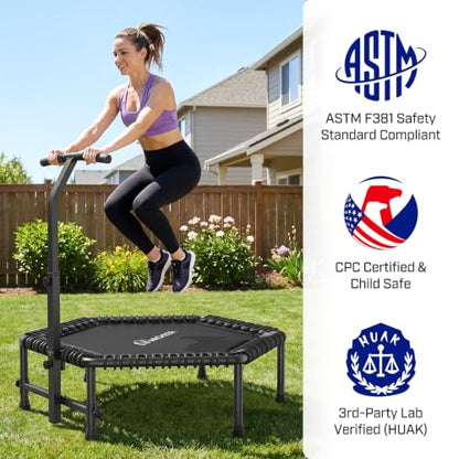 ANCHEER 50'' Trampoline-Fitness Rebounder for Adults-Indoor/Home - color: Black