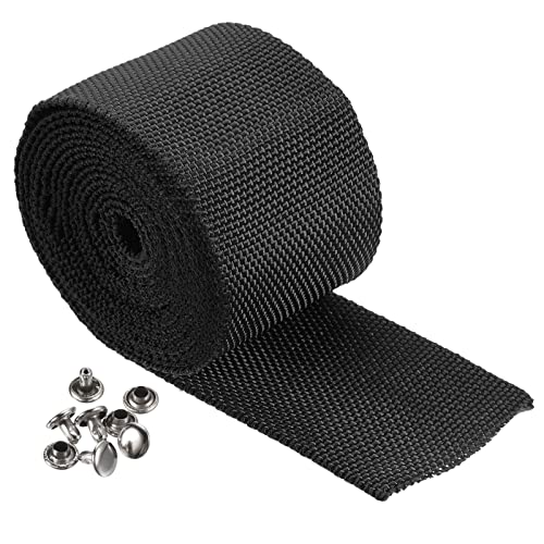 PATIKIL Winch Rope Protector 2m/6.56ft, Polyester Protective Sleeve with Buckle Universal for 4.5cm/1.77in Width Cable Line, Black - color: Black, size: 4.5cmx2m