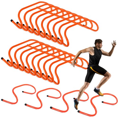 Wettarn 18 Pcs 6" Speed Training Hurdles Durable Agility Training Hurdle Agility Plyometric and All Purpose Equipment for Athletes, Soccer, Basketball - color: Orange
