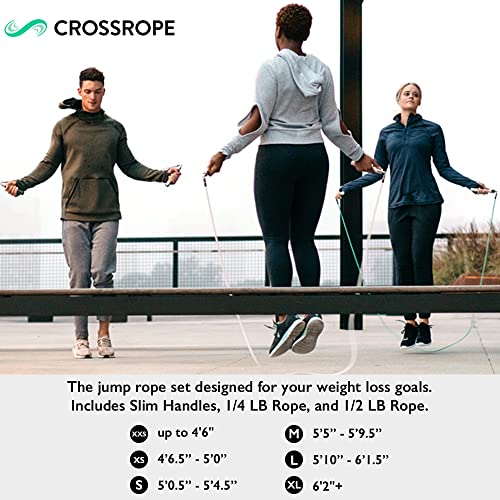 Crossrope Jump Rope Get Lean Set - Speed Rope and Strength Rope - size: Large Handles- 2020
