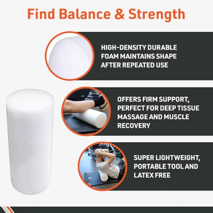 Foam Roller, Full Round 6" x 36" - size: 6 x 36-Inch