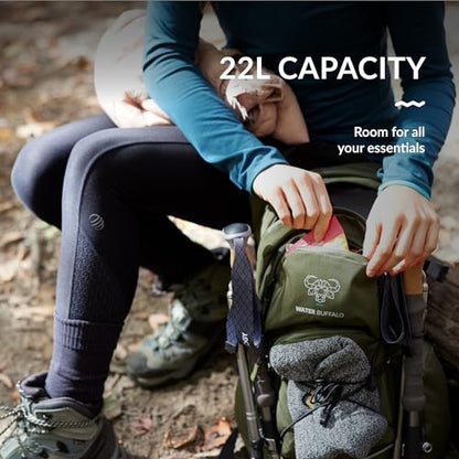 Water Buffalo Sherpa 22L Hiking Hydration Backpack, 2L Bladder - color: Light Blue