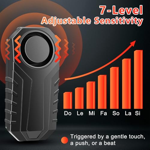 Bike Alarms,Bike Alarm Anti Theft, Bicycle Alarms with Remote,113dB Super Loud Bicycle Vibration Motion Sensor Siren Anti Theft Security System IP65 Waterproof, 8Pack - color: Bike Alarm with WL03C Remote, size: 8PK