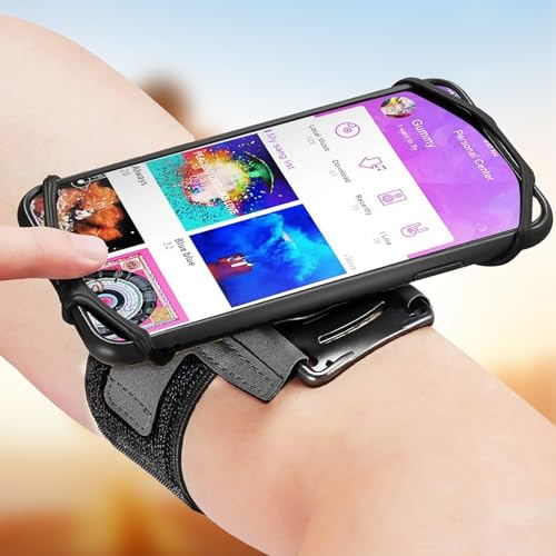 Running Armband for Phone, Sports Touchscreen Armband, Waterproof and Breathable, Adjustable for Fitness and Workouts(Black)