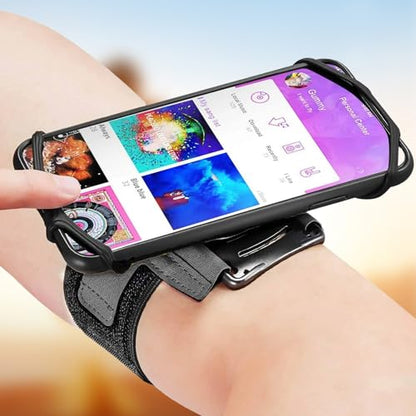 Running Armband for Phone, Sports Touchscreen Armband, Waterproof and Breathable, Adjustable for Fitness and Workouts(Black)