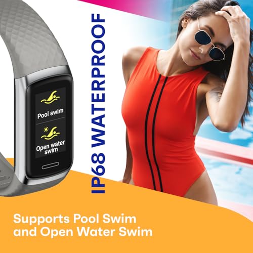 OCTANDRA Active 2 VeryFit Fitness Tracker Heart Rate SpO2 Blood Oxygen Saturation Sleep Monitor 1.05" Screen Activity Step Counter Pedometer IP68 Waterproof Smart Watches for Men Women (Grey) - color: Porpoise Grey