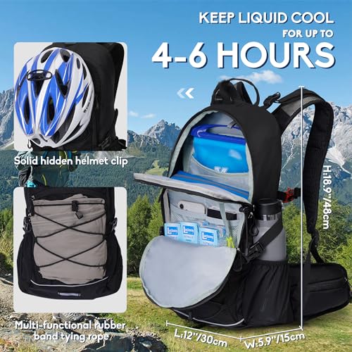 N NEVO RHINO Hydration Backpack with Water Bladder 3L, Hiking Backpack - color: 01 Black