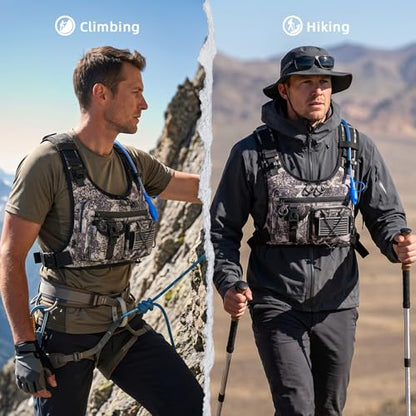 Criuage USA Patent Running Hydration Vest Backpack, Lightweight Chest Pack with 2.0L Water Bladder Bag Daypack for Hiking Running Cycling Race Marathon for Women Men - color: Cagray