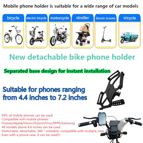 360° Rotatable Wrist Phone Armband, 2-in-1 Detachable Bike Phone Mount Holder for 4.4-7.2 Inch iPhone 15/14/13, Samsung Galaxy, Universal Cell Phone Holder for Running, Cycling, Hiking